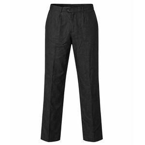 Cubavera Pleated Dress Pants Mens 34x32 Charcoal Gray Linen Blend Herringbone